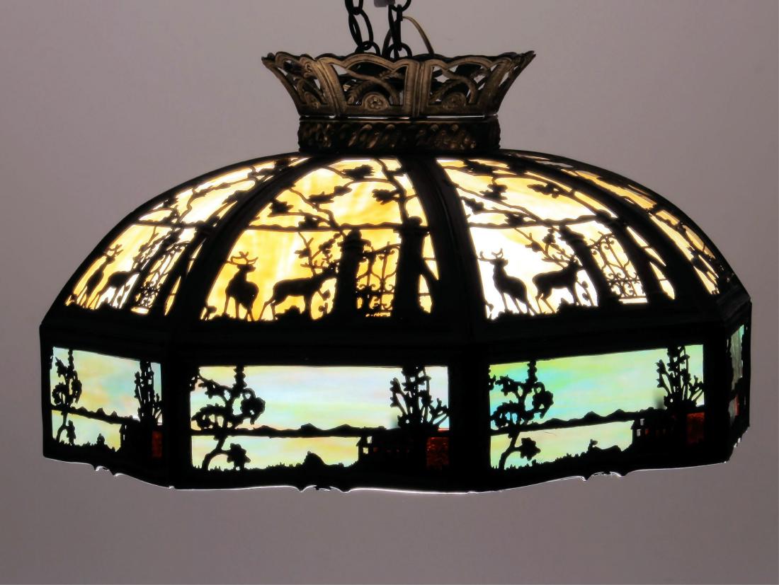 Vintage Metal/Slag Glass Hanging Light (1 of 7)