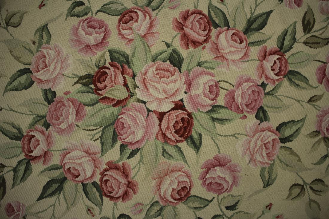 Floral Needlepoint Wool Rug (1 of 6)