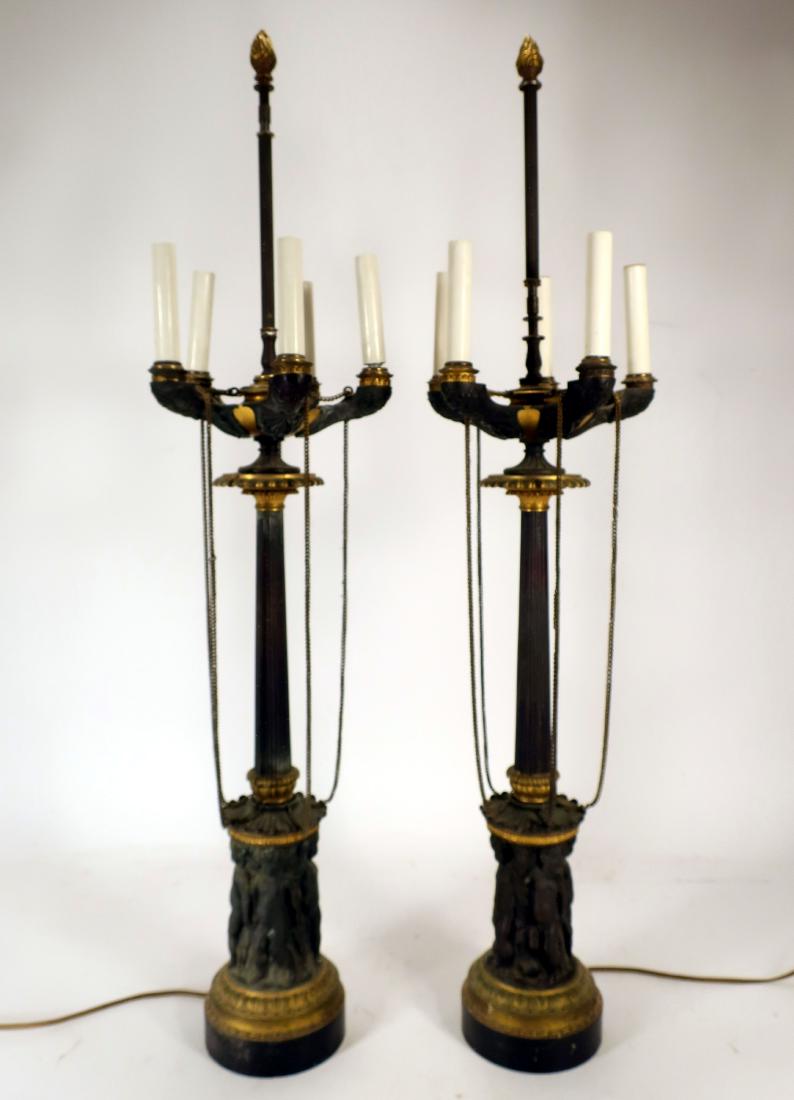 Pr. of Renaissance Revival Candelabra Table Lamps (1 of 6)