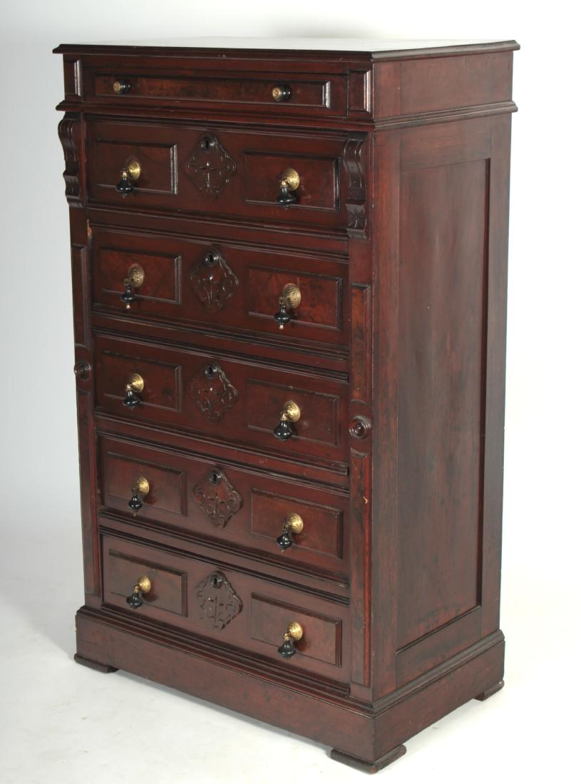 Walnut Victorian Tall Chest (1 of 4)