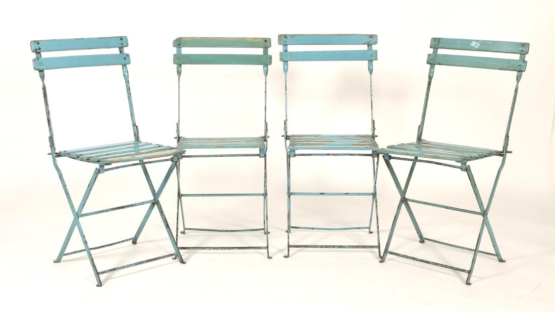 Four Vintage French Folding Cafe Chairs (1 of 5)