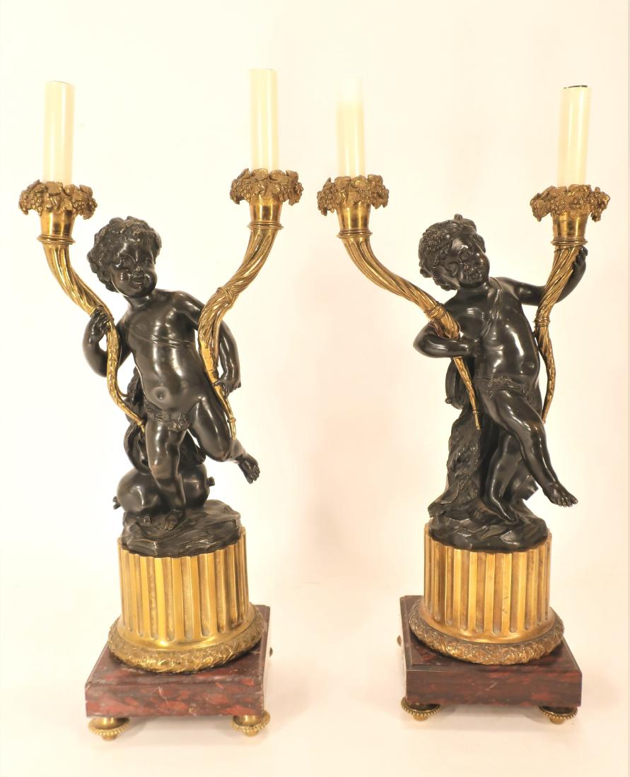 Pr. 19th C. French Neoclassical Bronze Candelabra (1 of 5)