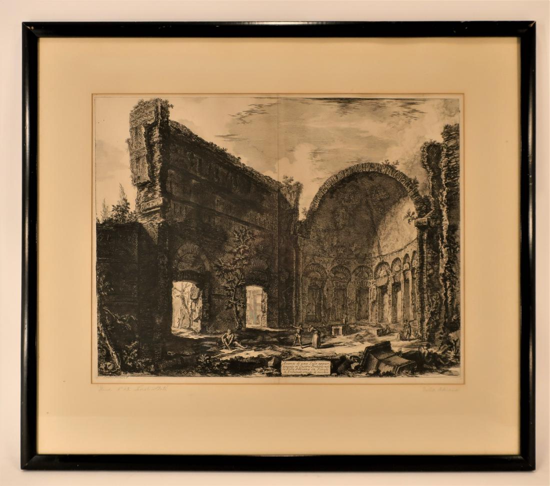 After Piranesi, Villa Adriana, Engraving: After Piranesi, "...Villa Adriana...", engraving (CSTE9006)[TC] Dimensions:17x22, framed 28x33