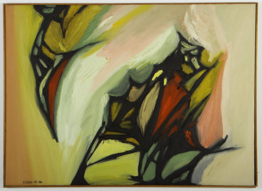 Arnold Weber, Am., Abstract Flower Shapes, O/C (1 of 2)