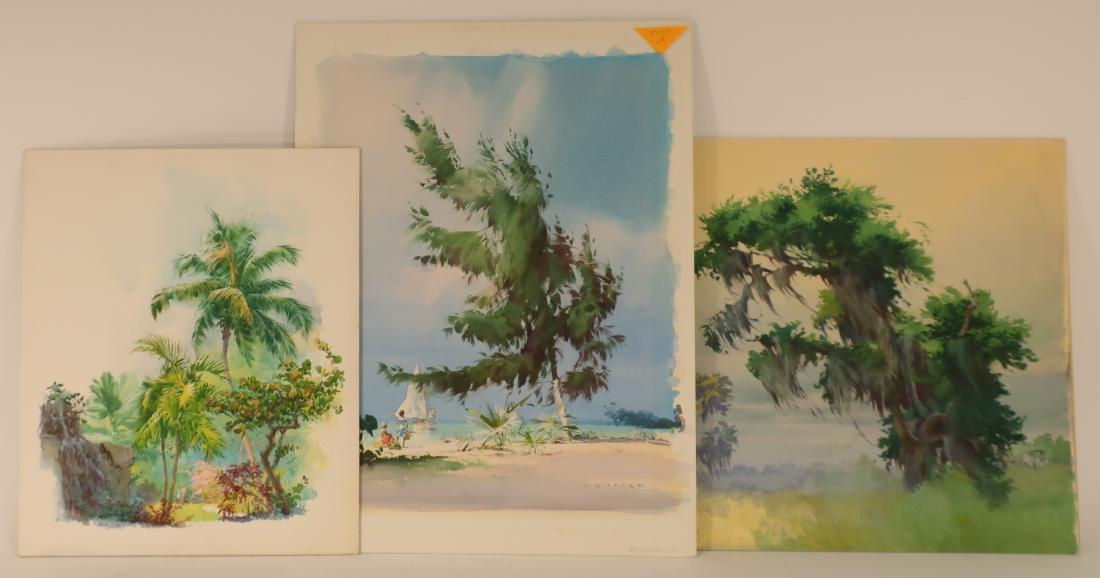 Carl G. Evers, 3 Tropical Scenes on Illus. Boards (1 of 9)