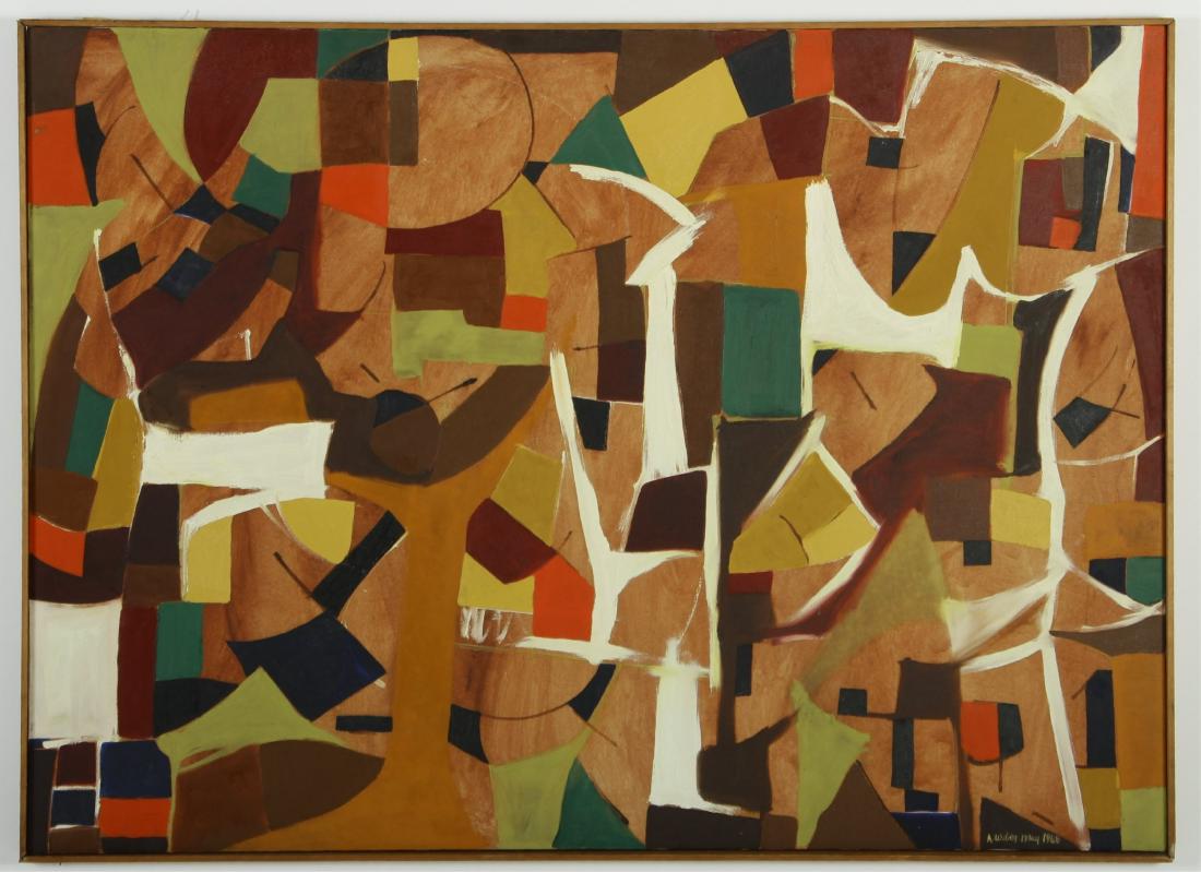 Arnold Weber, Am., Abstract Multi-Colored, O/C (1 of 2)