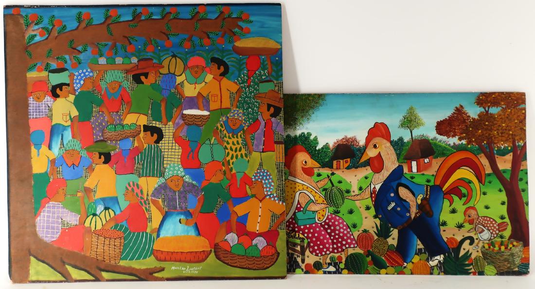 Celidon & Laurent, 2 Haitian Artworks, O/M (1 of 8)
