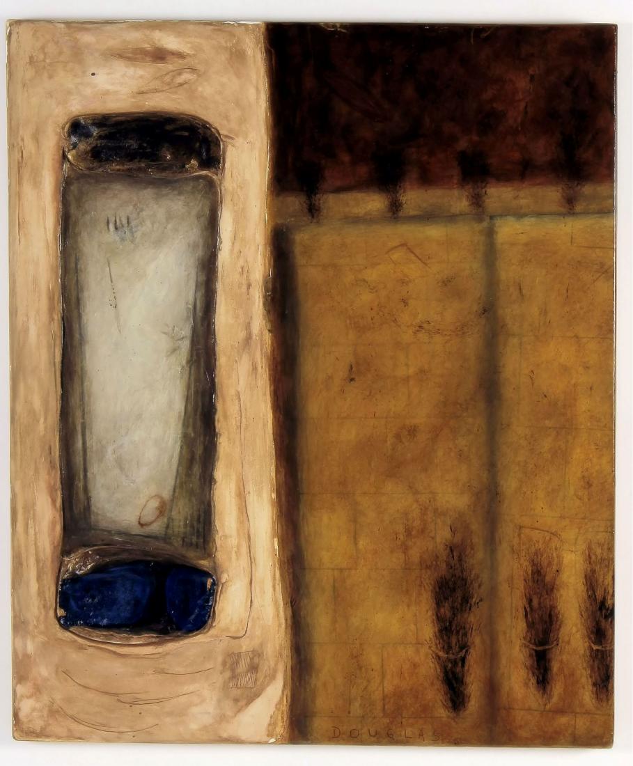 Rob Douglas, Am.,Threshold of Thought, mixed media: Rob Douglas, American, 1960-2017, Threshold of Thought, acrylic/oil on plaster on masonite. Note: Purchased from the Jack Meier Gallery Houston Texas, 1997, Retail $2,800 (BDAV8100)[MM] Dimensions:36