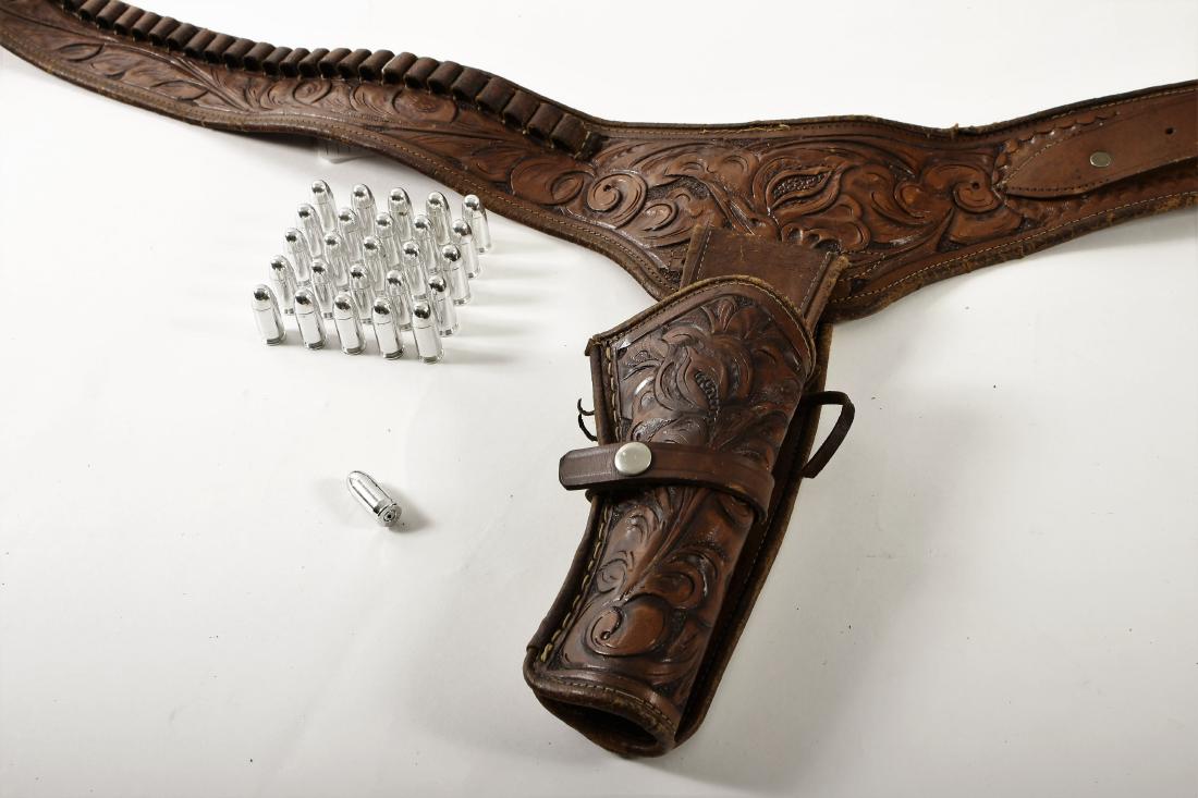 Western Cowboy Style Sidearm Belt With Holster (1 of 5)