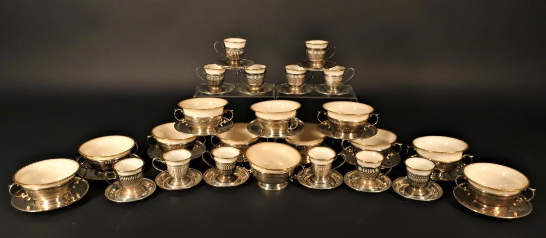 Sterling Demi Tasse & Bouillons with Lenox Liners (1 of 4)