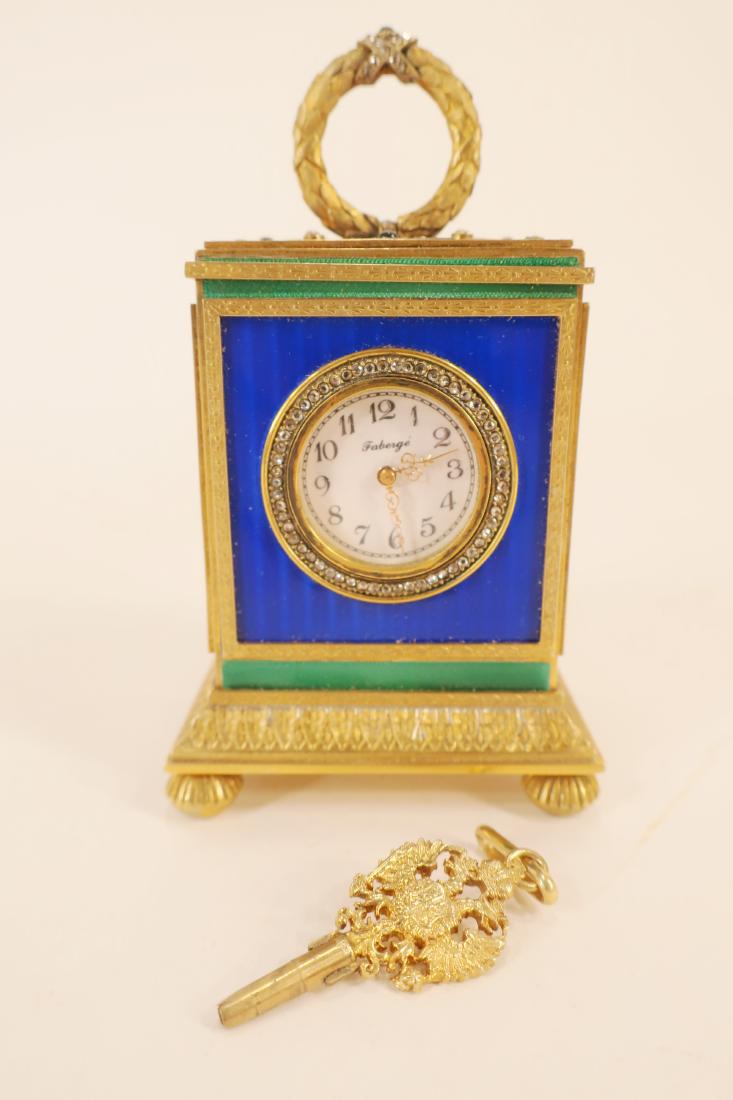 Enamel, Silver Gilt Diminutive Cabinet Clock (1 of 4)