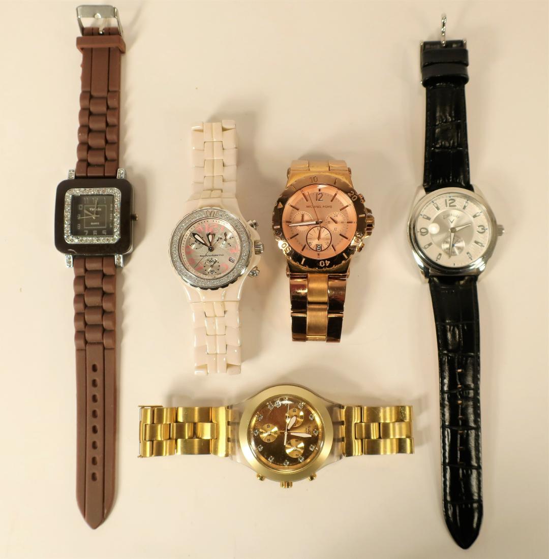 Group of 5 Women's Watches: Including Michael Kors; originally $250, Callaway, Technomarine, Swatch. (50SUT1425/5) (KR) NOTE: All jewelry lots must be paid by wire tansfer. Dimensions: Largest face; 1.75"