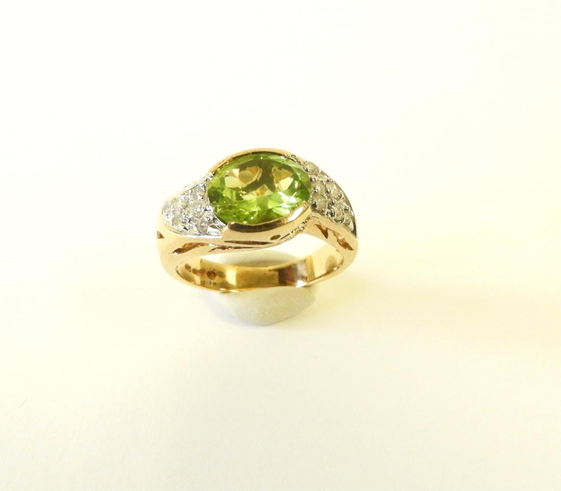 Peridot, Diamond, 18k Yellow & White Gold Ring (1 of 5)