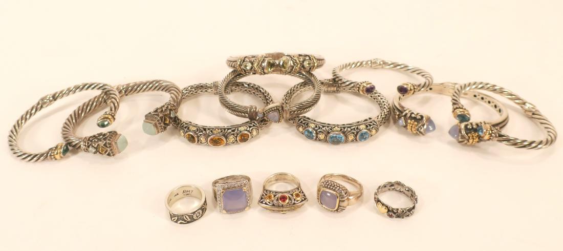 Sterling and 14k Yurman Style Bracelets & Rings (1 of 4)