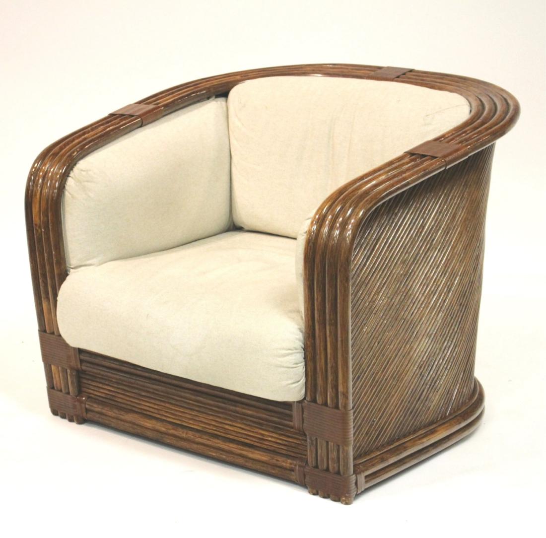 Modern Bamboo Barrel Back Arm Chair (1 of 3)