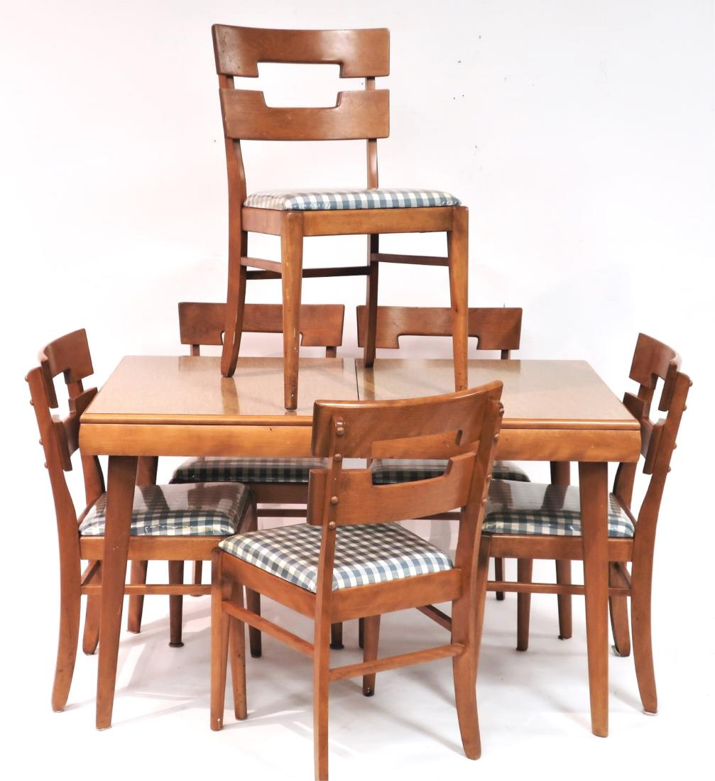 Heywood Wakefield Extendible Dining Table / Chairs (1 of 2)