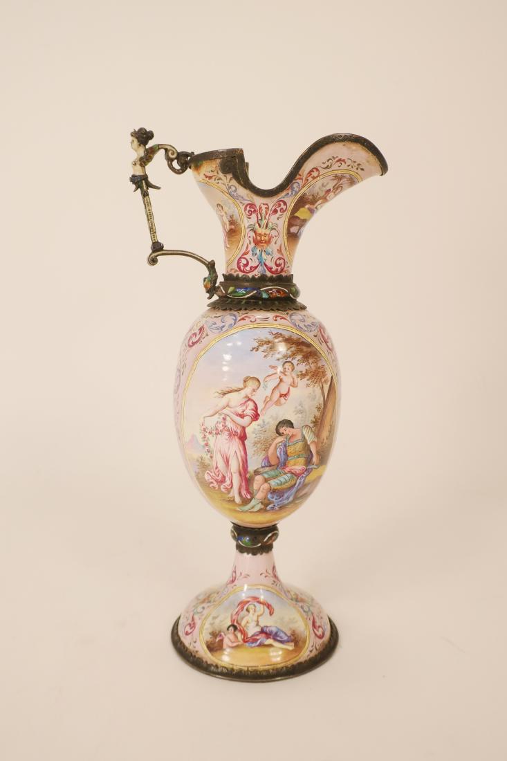 Viennese Enamel & Silver Ewer, Late 19th C. (1 of 4)