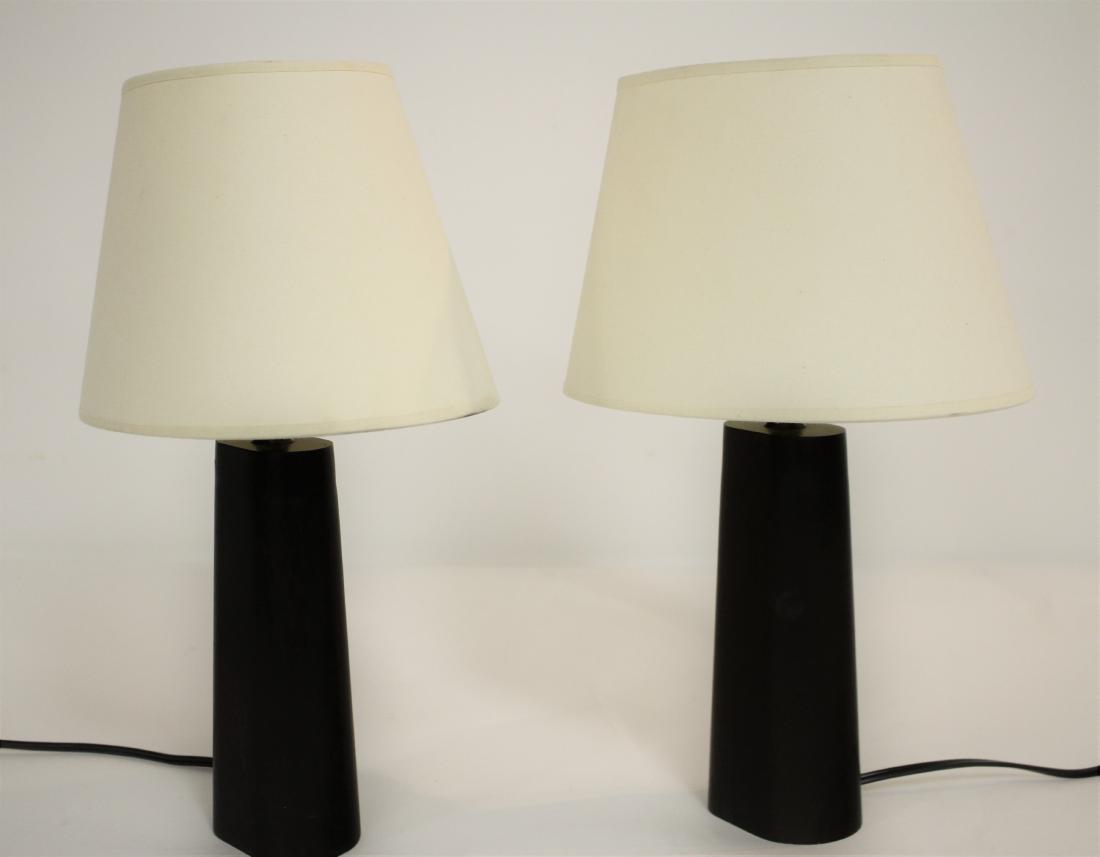 Pair of French Dark Teak Boudoir Lamps for SCE (1 of 2)