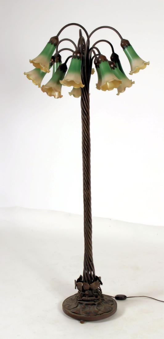 Tiffany Style Lily Pad/Lotus Design Standing Lamp (1 of 7)