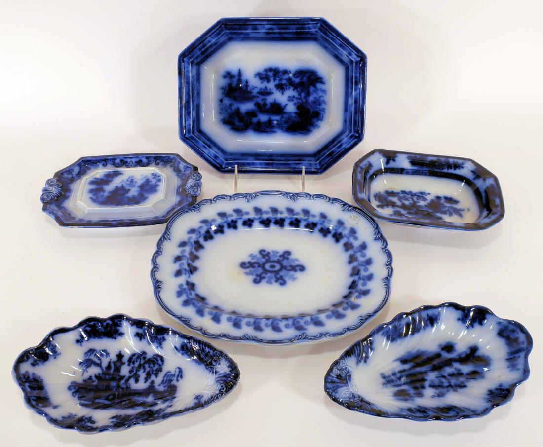 Flow Blue Trays and Entree Dishes (1 of 7)