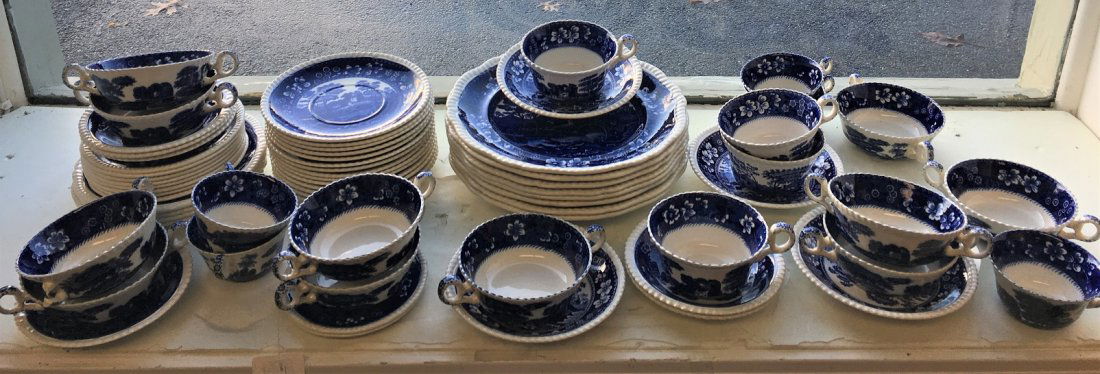 Copeland Spode "Spodes Tower" Deep Blue Porcelain (1 of 5)