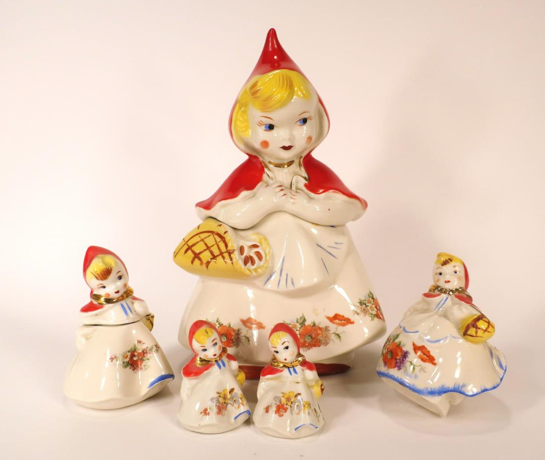 LRRH Ceramic  Cookie Jar, S&P.,Creamer,Sugar (1 of 6)