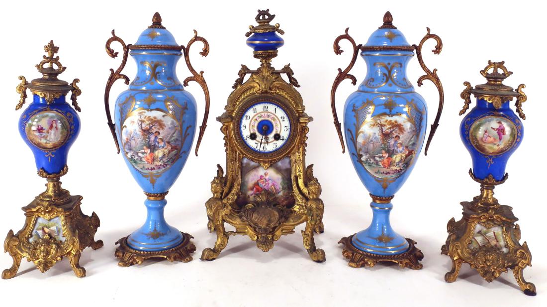 Grp of 5 Sevres Style Hand Painted Porcelains (1 of 9)