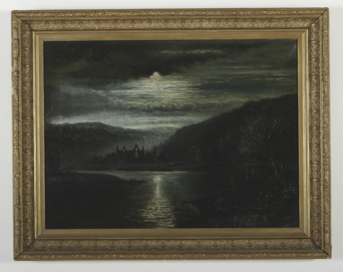 Hathaway, Moonlit River w Gothic Ruins, O/C, 1877 (1 of 7)