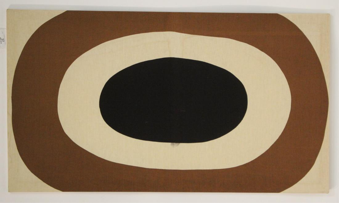 Marimekko Silkscreen after Maija Isola 1927-2001: Midcentury silkscreen designed by Maija Isola 1927-2001, for Marimekko, well-marked on border, Finland, 1963. (MORT1017) (TC) Dimensions: 50x26