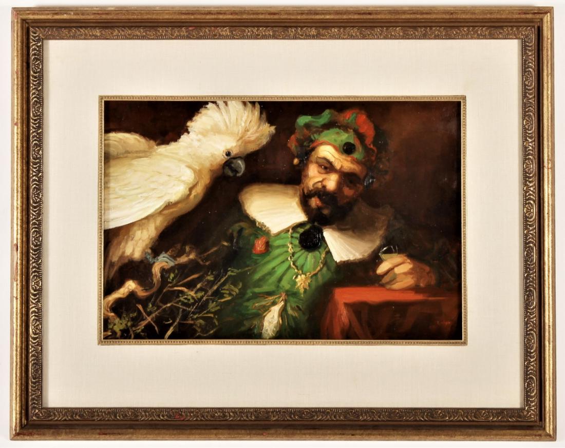 Richard Lithgow, Jester with Cockatoo, oil (1 of 4)