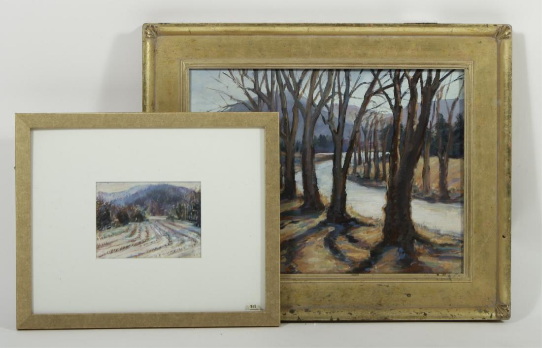 Sandra Rubel, Two Rural Landscapes, O/C & a Pastel (1 of 4)