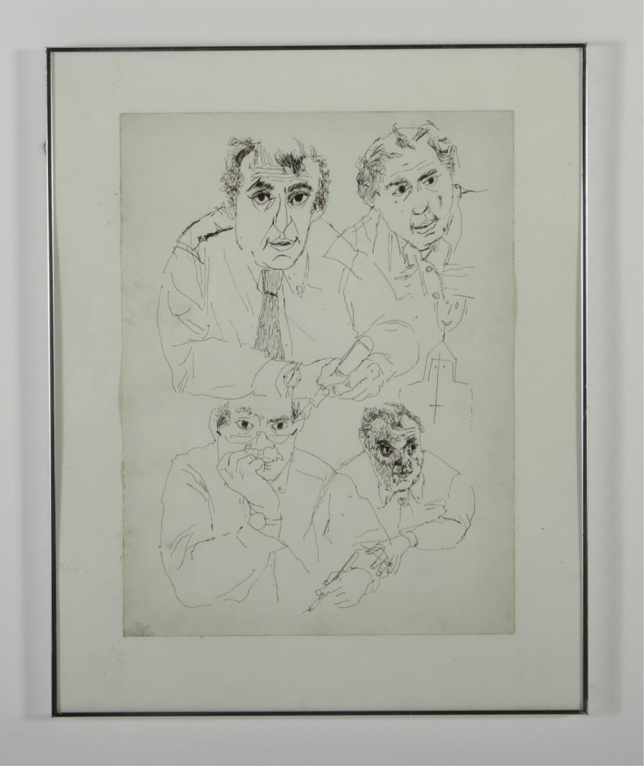 Zero Mostel, Am, 1915-1977, Self Portraits, W/C (1 of 5)