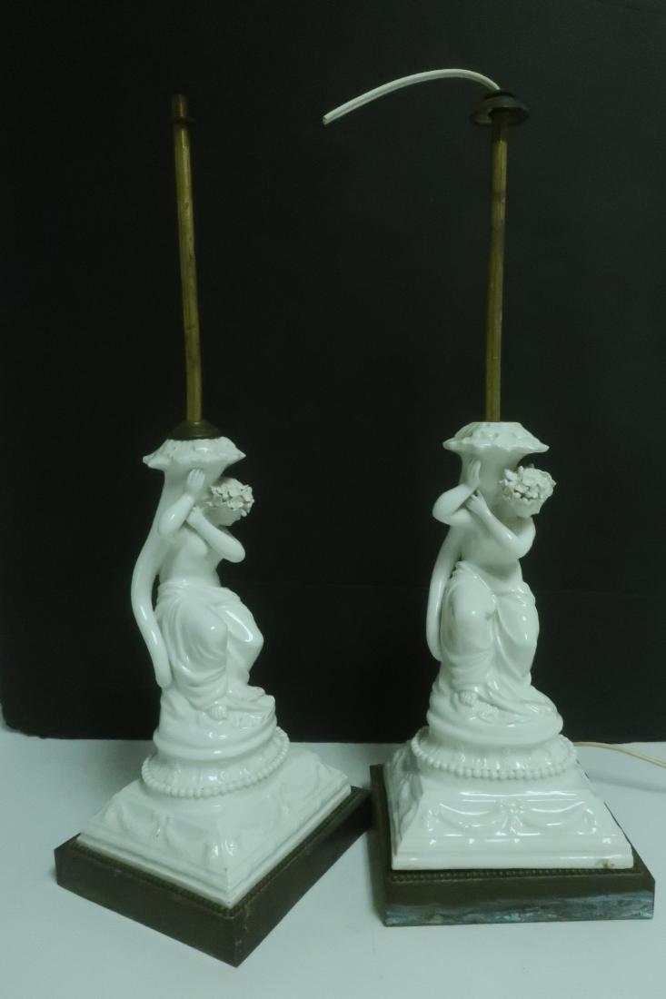 Pr. Italian Pottery Figural Lamps, Early-Mid 20 C. (1 of 2)