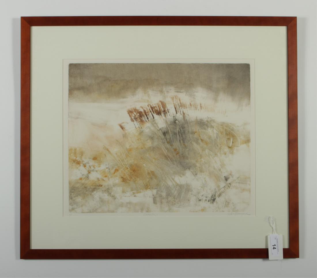 Meri Bourgard Am. Contemp, "Cattails" Monotype (1 of 2)