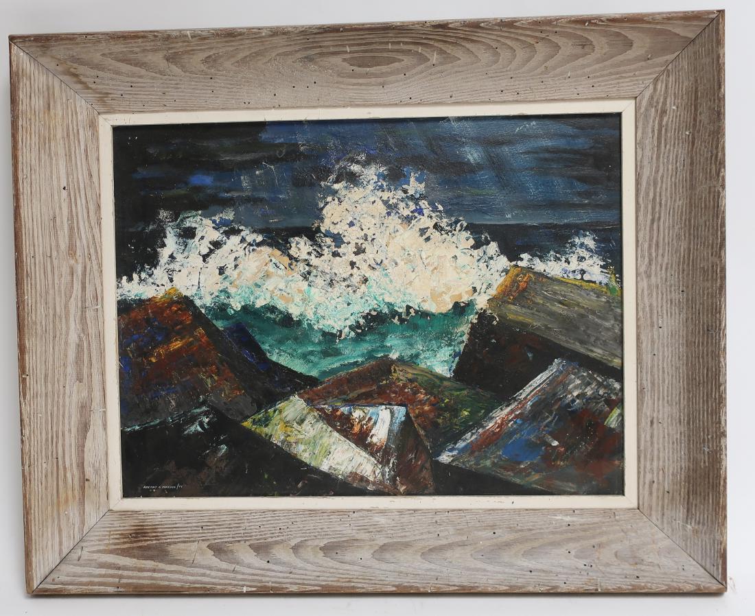 Robert G Machin, 20th C., Abstract Seascape,O/B (1 of 1)