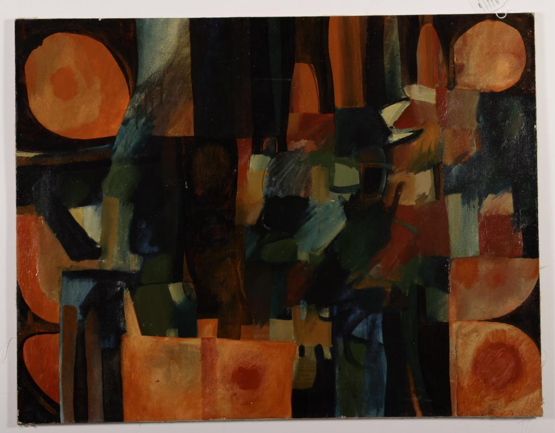 Modern Abstract in Orange, Black, O/C (1 of 1)