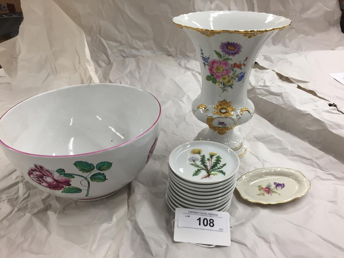 Meissen Porcelain Vase, Tiffany + Co Ceramic Bowl (1 of 2)