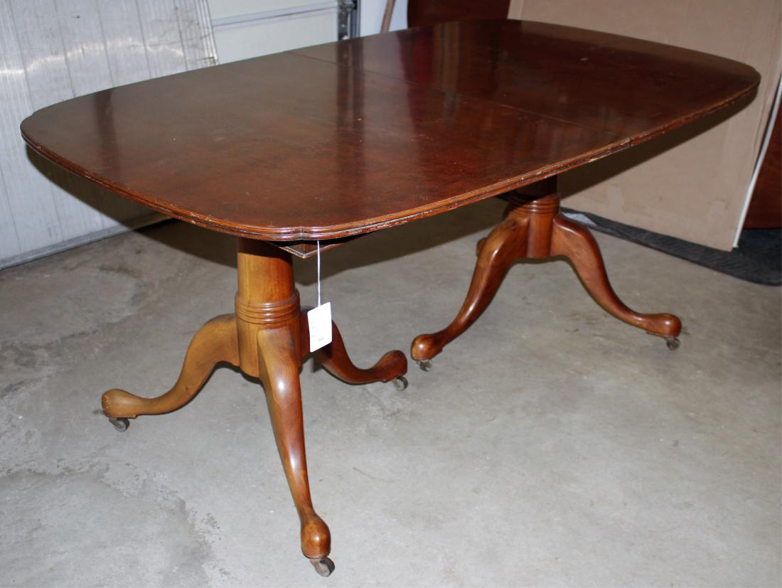 Walnut Double Pedestal Extension Dining Table (1 of 5)