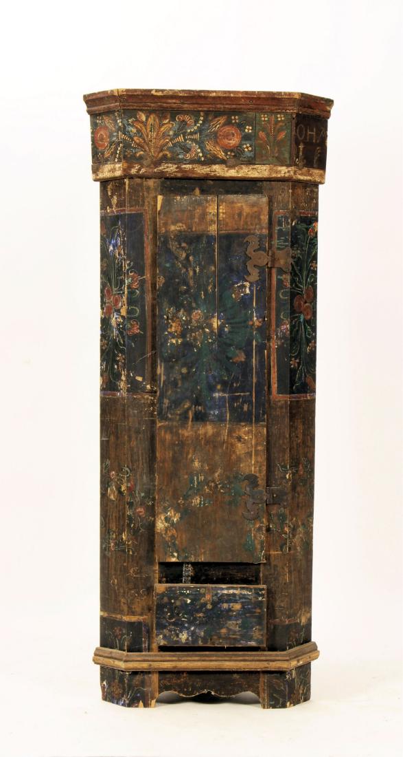 Continental Paint Decorated Corner Cupboard (1 of 10)