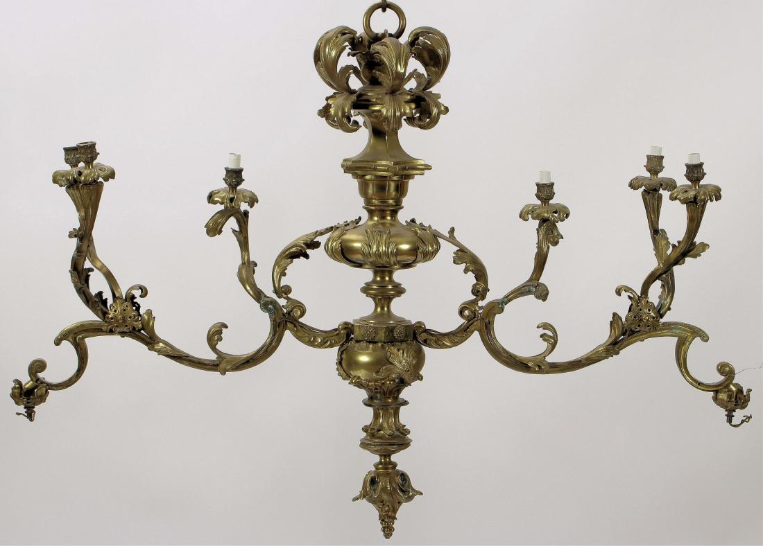 Louis XV Style Bronze Billiard Form Chandelier (1 of 8)