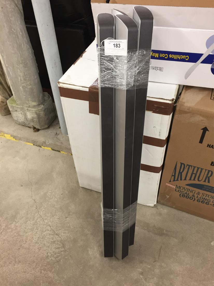 Set of 4 Sony Vertical Speakers: Very heavy. Dimensions: 41" H x 2" W x 3" D (LCA25-183) (WT)