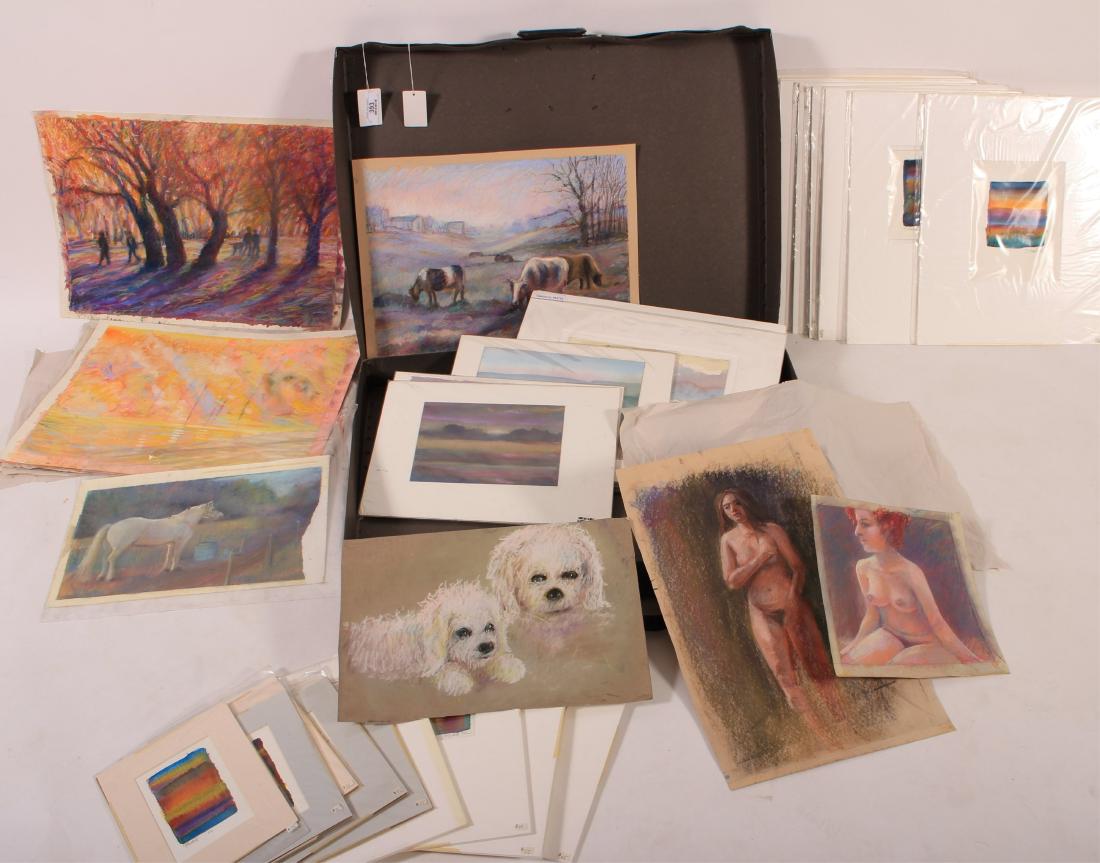 Sandra Rubel, Mixed Subject Lot Pastels, W/C's (1 of 2)