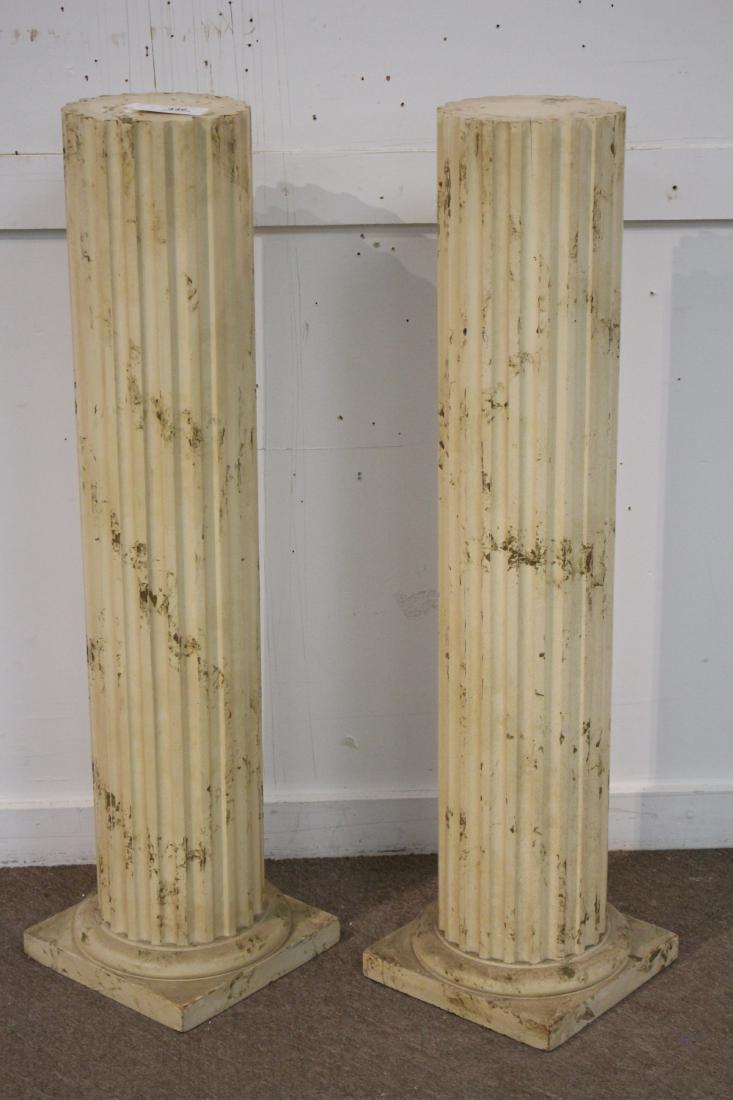Pr. of Paint Decorated Wood Columns (1 of 1)