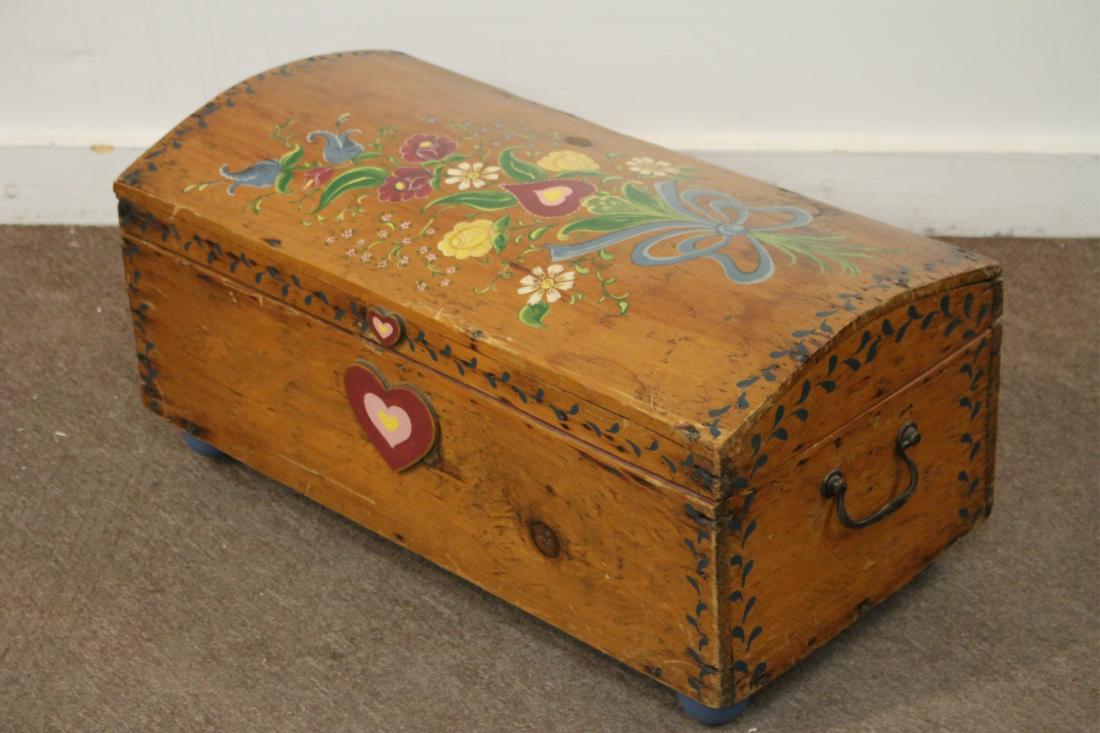 Antique Dome Top Antique Pine Trunk (1 of 3)