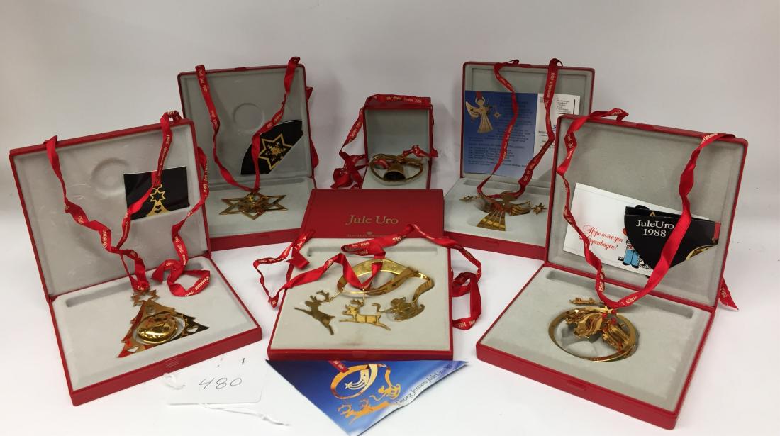 Six Georg Jensen Christmas Ornaments 1980's (1 of 1)