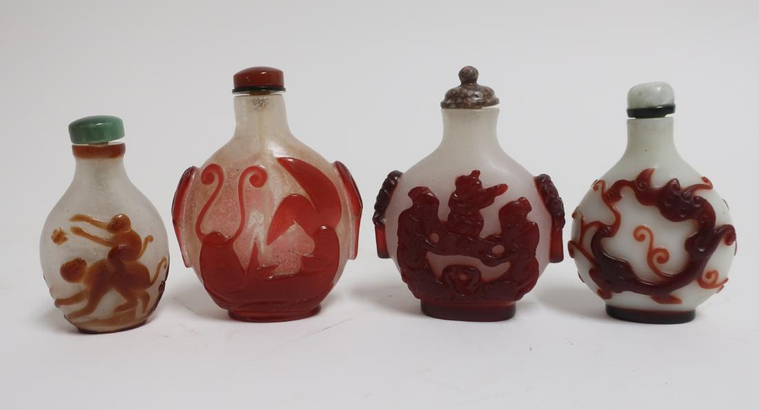 Four Chinese Glass Snuff Bottles (1 of 3)