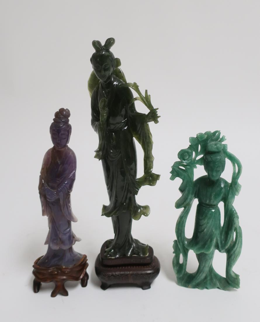 3 Chinese Hardstone Maidens (1 of 3)