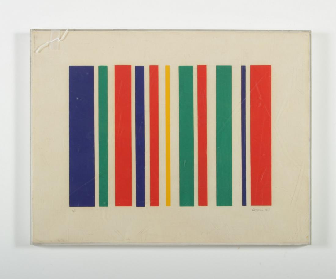 Worrenklein, Blue, Green, Yellow Stripes Silkscreen (1 of 2)