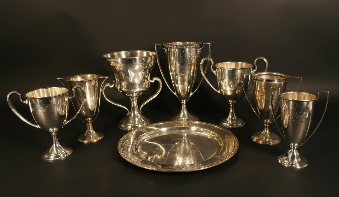 8 Sterling Inscribed Trophies incl Cartier 127 ozt (1 of 8)
