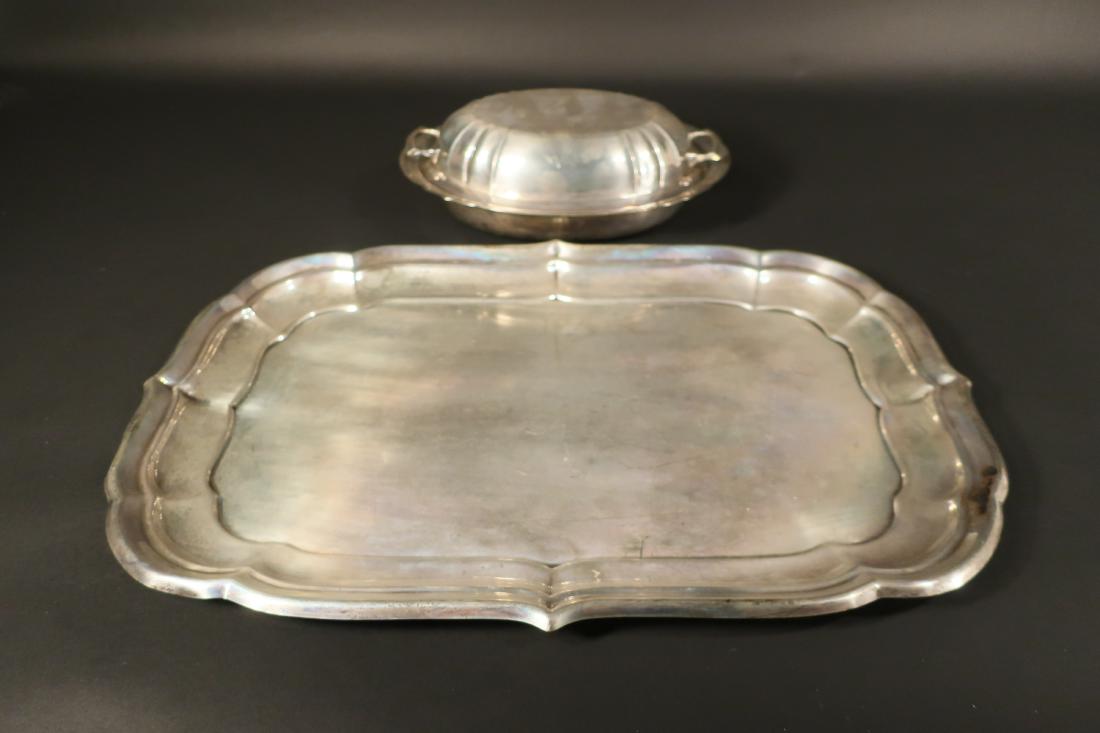 Sterling Silver Tray/Platter & Covered Veg. Dish (1 of 5)